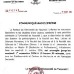 COMMUNIQUE DE MONSIEUR LE RECTEUR RELATIF A LA PROROGATION DU DÉLAI DE PRÉINSCRIPTION