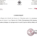 COMMUNIQUE DE MONSIEUR LE DOYEN RELATIF A LA REPROGRAMMATION DE L’UNITÉ D’ENSEIGNEMENT 345